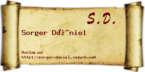 Sorger Dániel névjegykártya